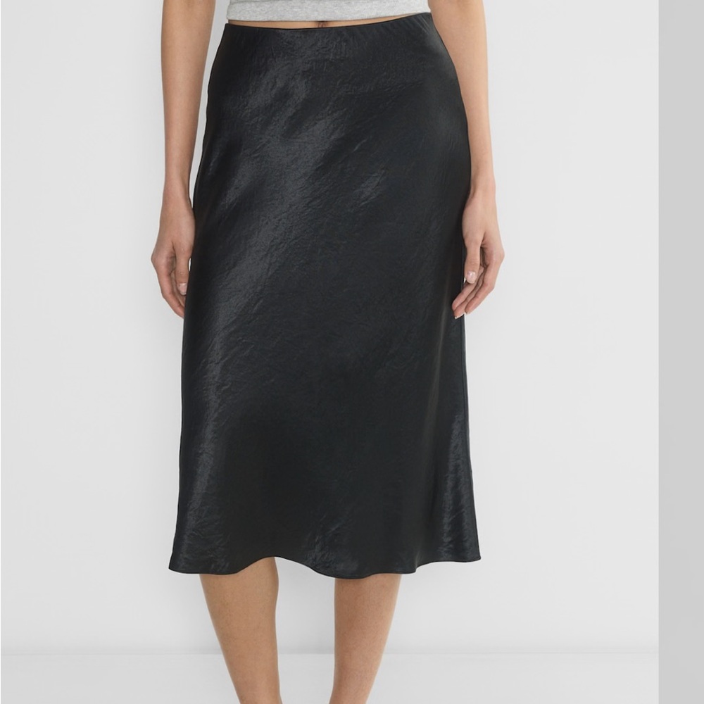 Aritzia Black Midi Slip Skirt